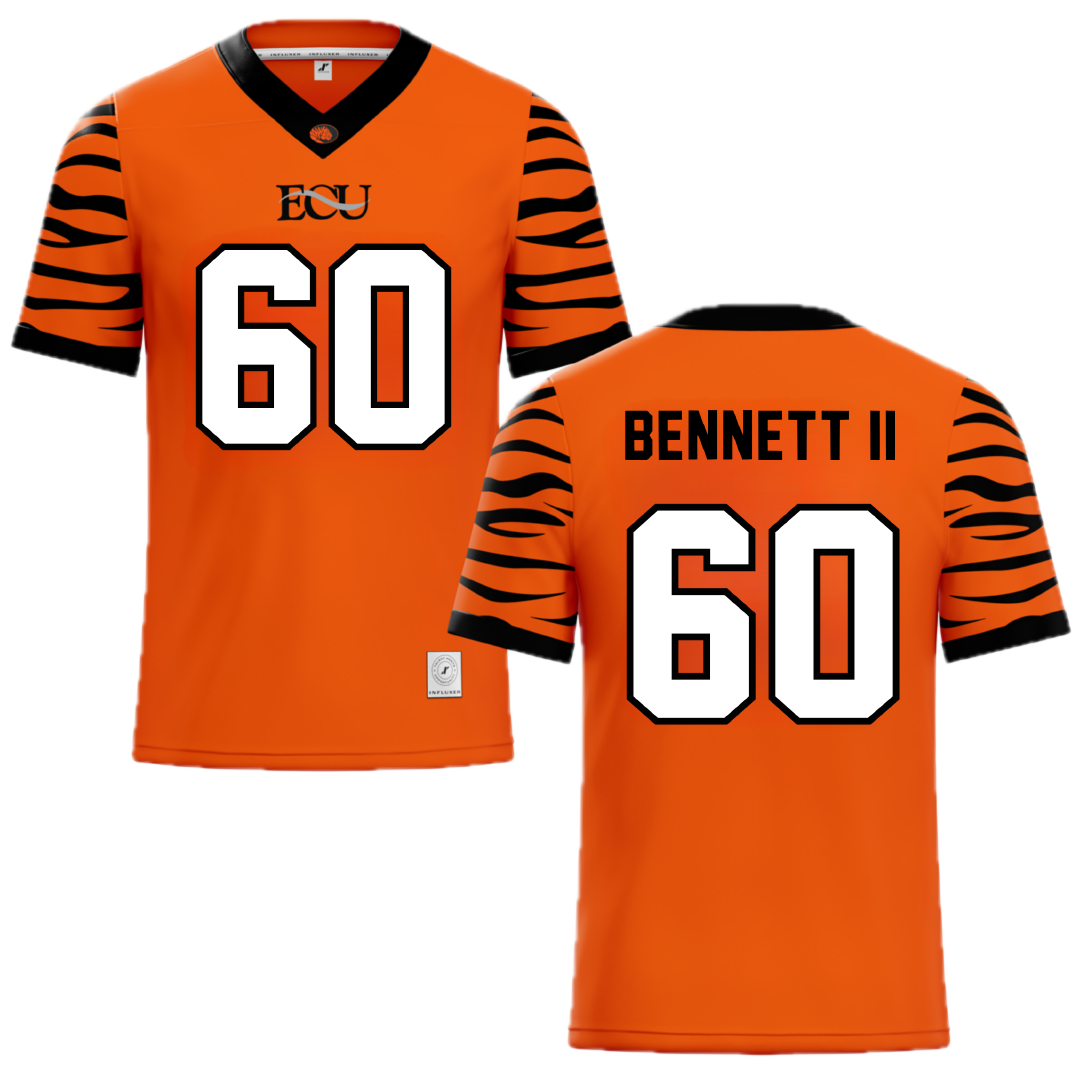 East Central University Orange Football Jersey - #60 Gabe Bennett II