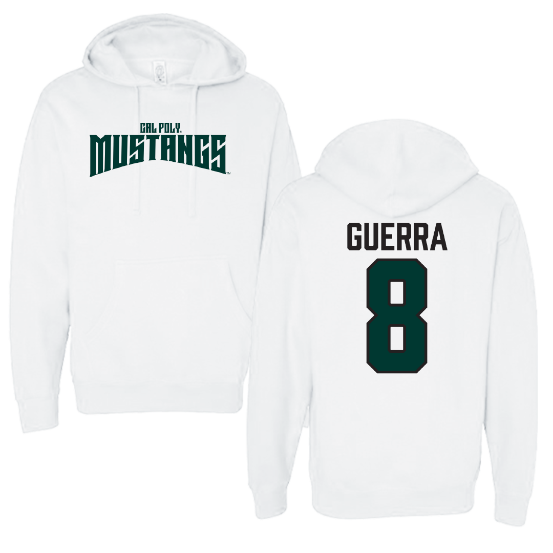 Cal Poly Soccer White Classic Hoodie - #8 Diego Guerra
