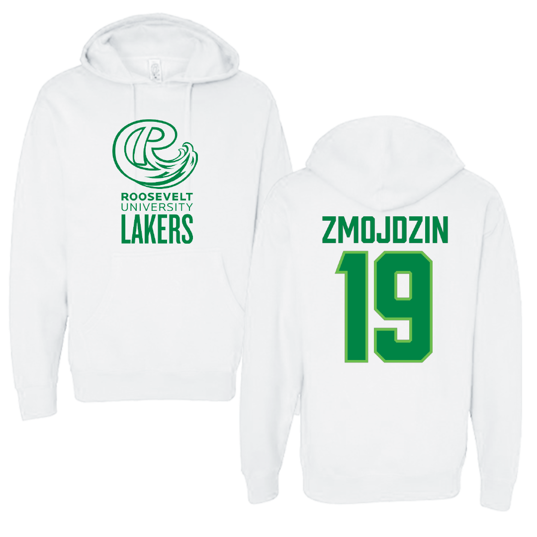 Roosevelt University Volleyball White Hoodie - #19 Mark Zmojdzin