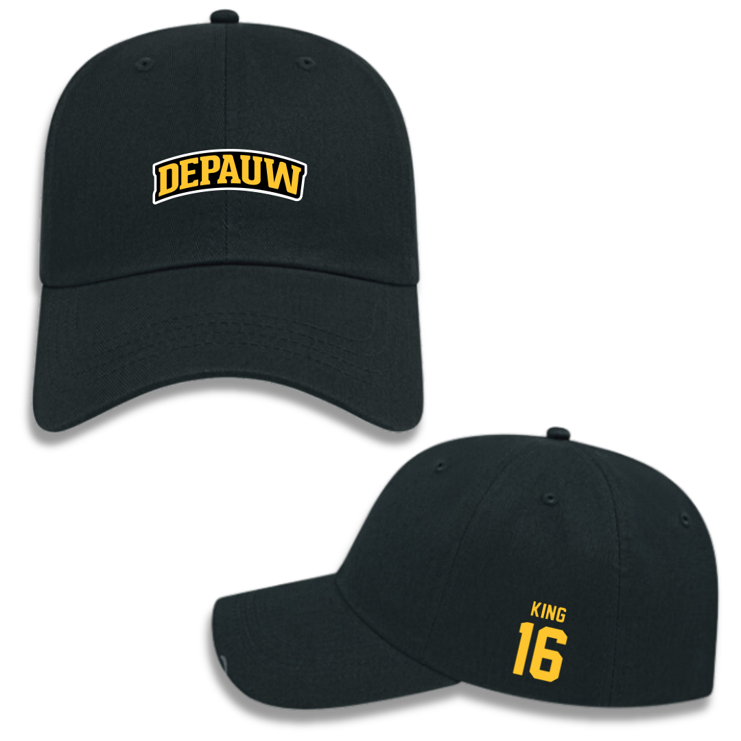 DePauw University Football Black Hat - #16 Dash King
