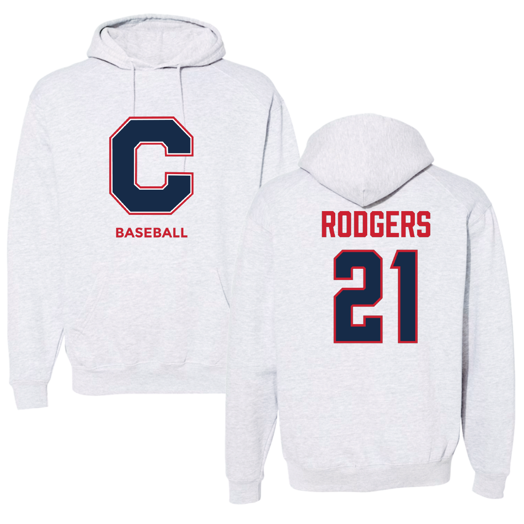 Catawba College Baseball Light Gray Hoodie - #21 Brandon Rodgers