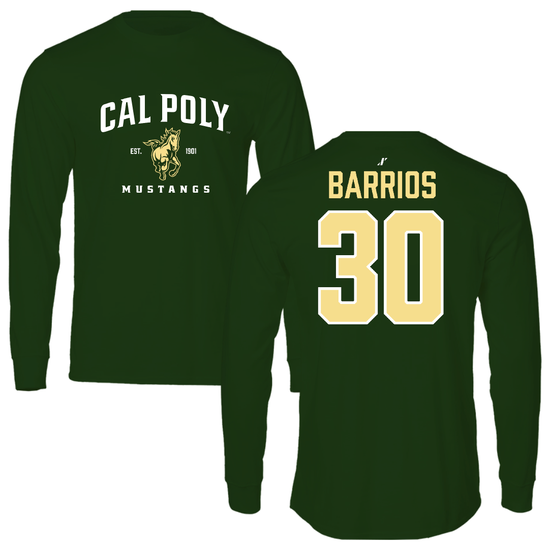 Cal Poly Softball Forest Green General Long Sleeve - #30 Aly Barrios