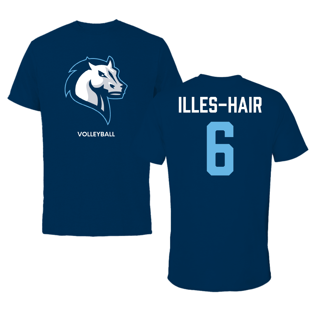 Mercy University Volleyball (W) Navy Performance Tee - #6 Mia Illes-Hair