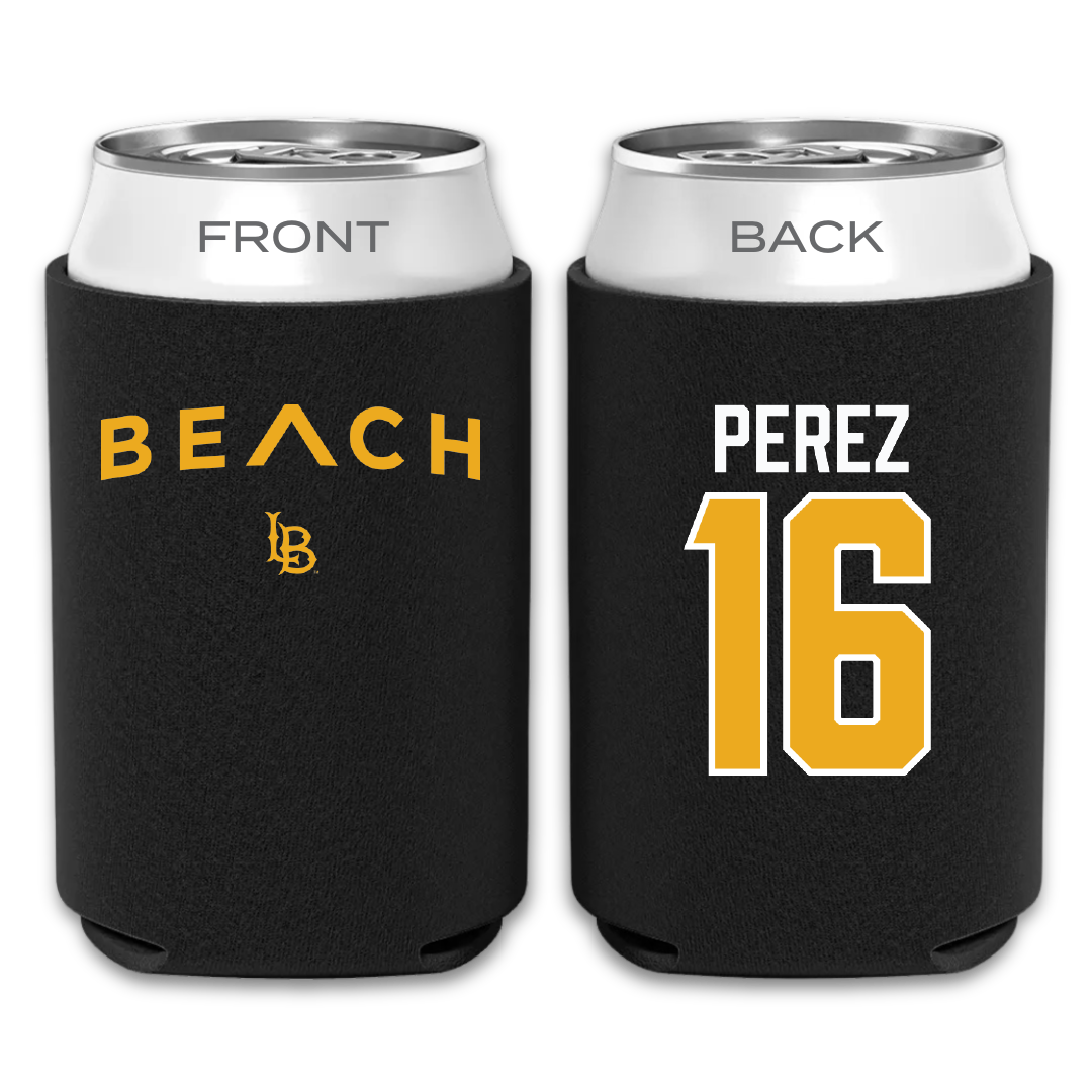 Long Beach State University Soccer Black Can Cooler - #16 Kylie Perez