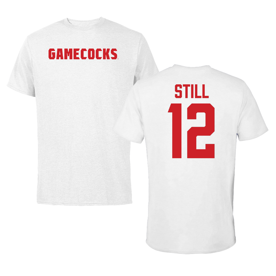 Jacksonville State University Soccer White Tee - #12 Brookelyn Still
