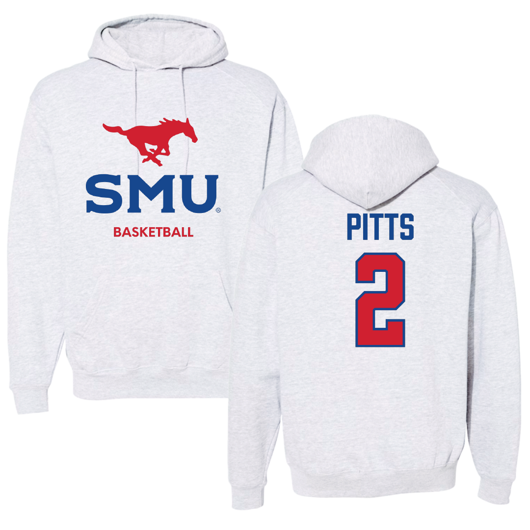 Southern Methodist University Basketball (W) Light Gray Hoodie - #2 TK Pitts