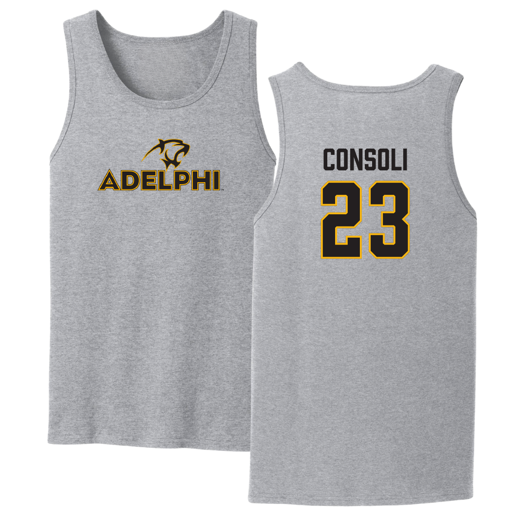 Adelphi University Soccer Sport Gray Tank Top - #23 Alessio Consoli