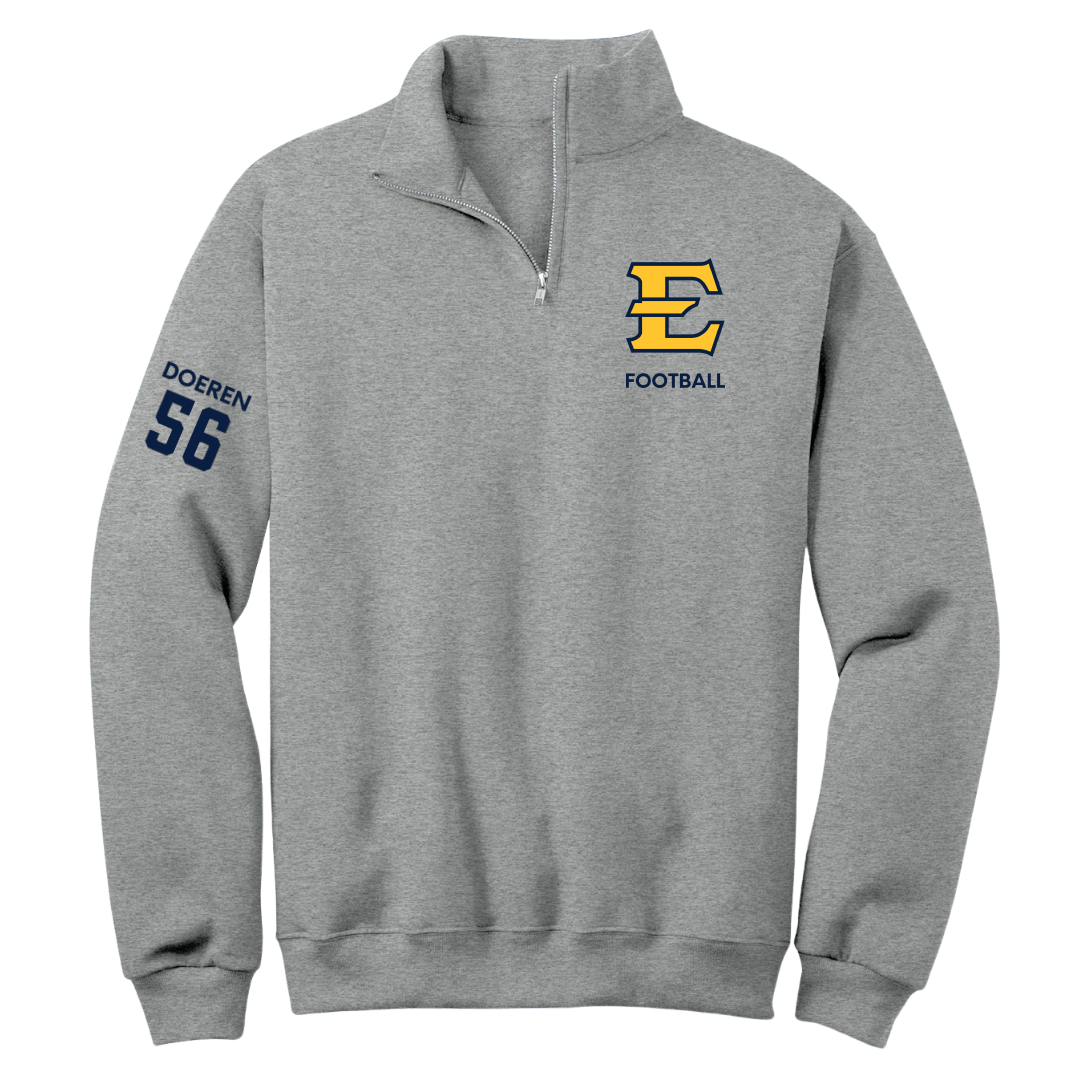 East Tennessee State University Football Sport Gray Quarter-Zip - #56 Connor Doeren