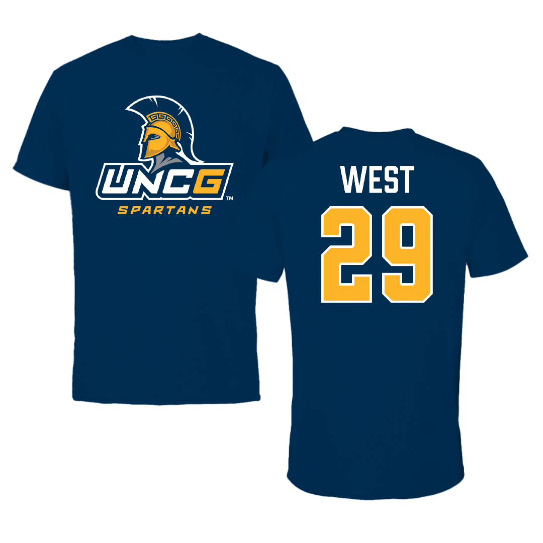 UNC Greensboro Baseball Navy Tee - #29 Ayden West