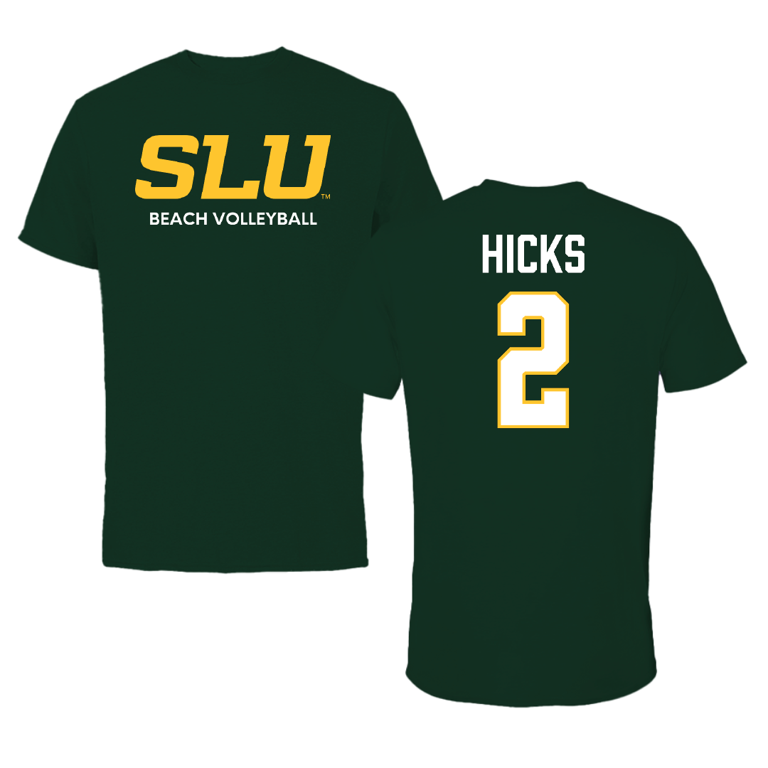 Southeastern Louisiana University Beach Volleyball Forest Green Tee - #2 Makayla Hicks