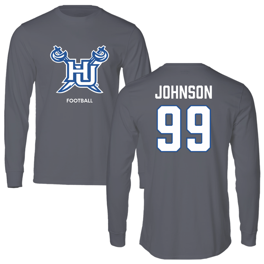 Hampton University Football Dark Gray Performance Long Sleeve - #99 Donnell Johnson