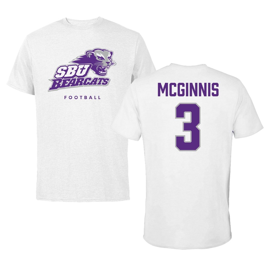 Southwest Baptist University Football White Performance Tee - #3 Eric McGinnis