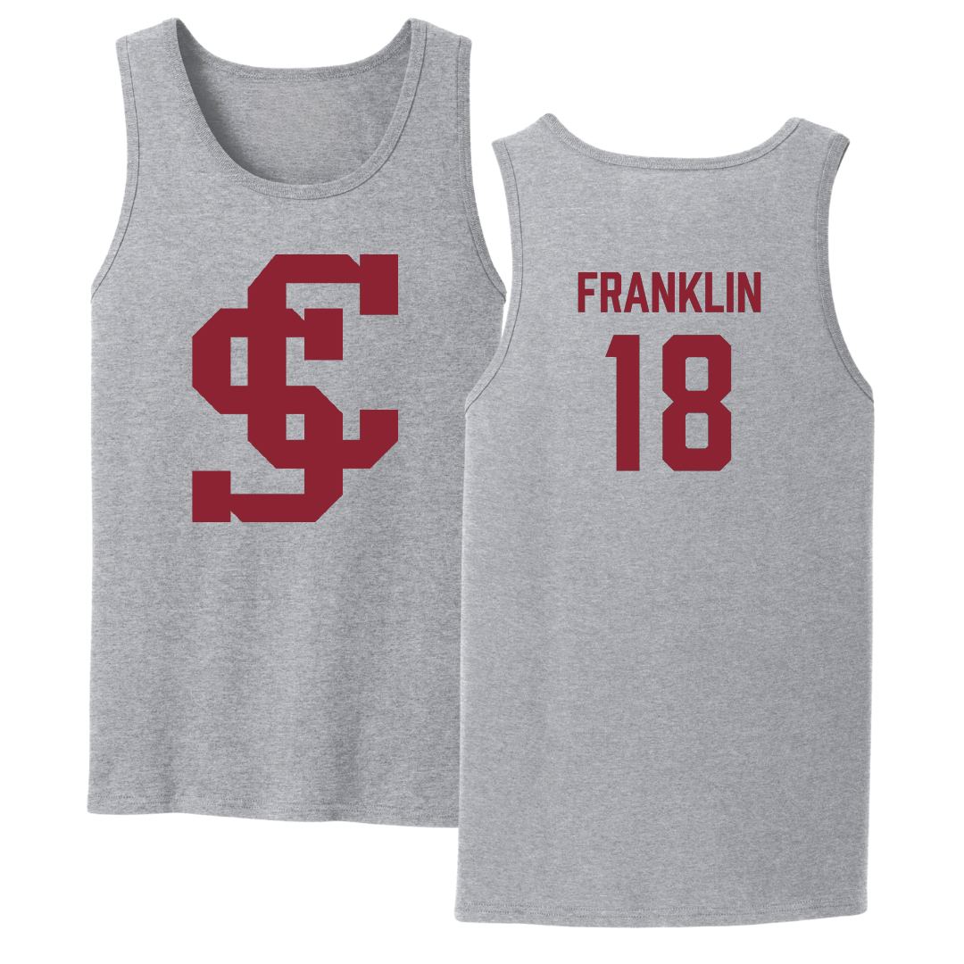 Santa Clara University Baseball Sport Gray Tank Top - #18 Davis Franklin