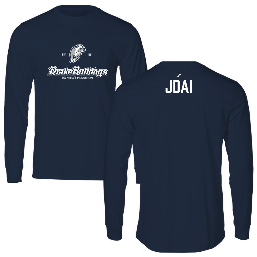 Drake University TF and XC Navy General Long Sleeve - Aziz Jdai