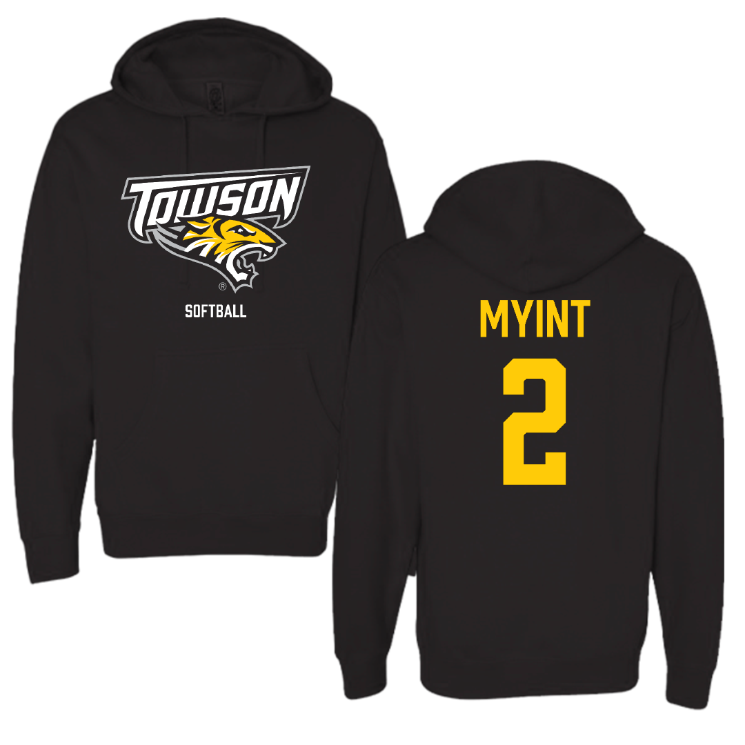 Towson University Softball Black Hoodie - #2 Alyssa Myint