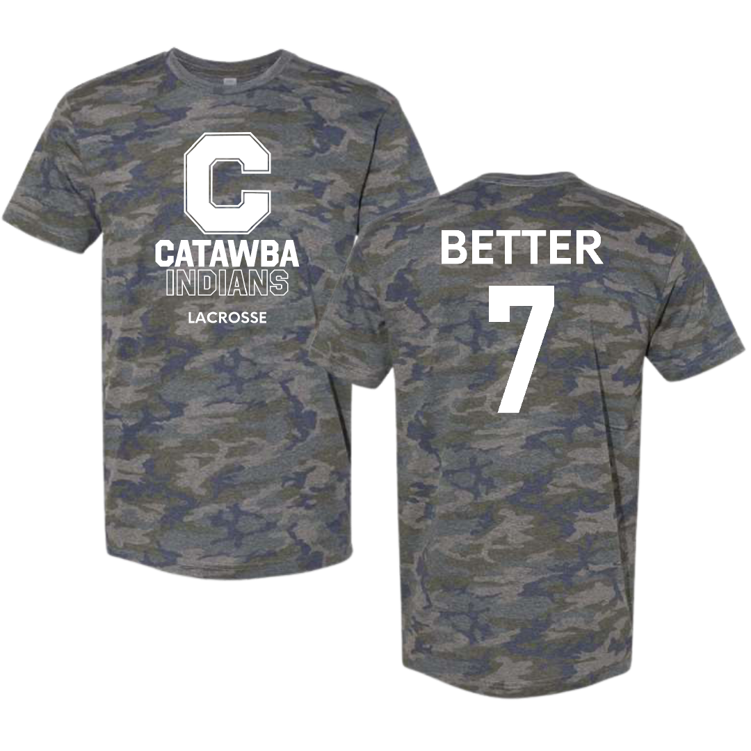 Catawba College Lacrosse (W) Vintage Camo Tee - #7 Emily Better