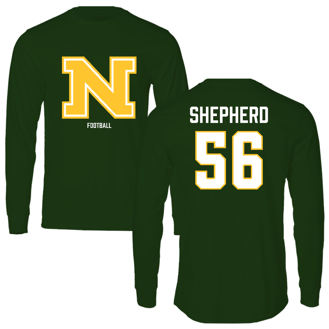 Northern Michigan University Football Forest Green Long Sleeve - #56 Graycen Shepherd
