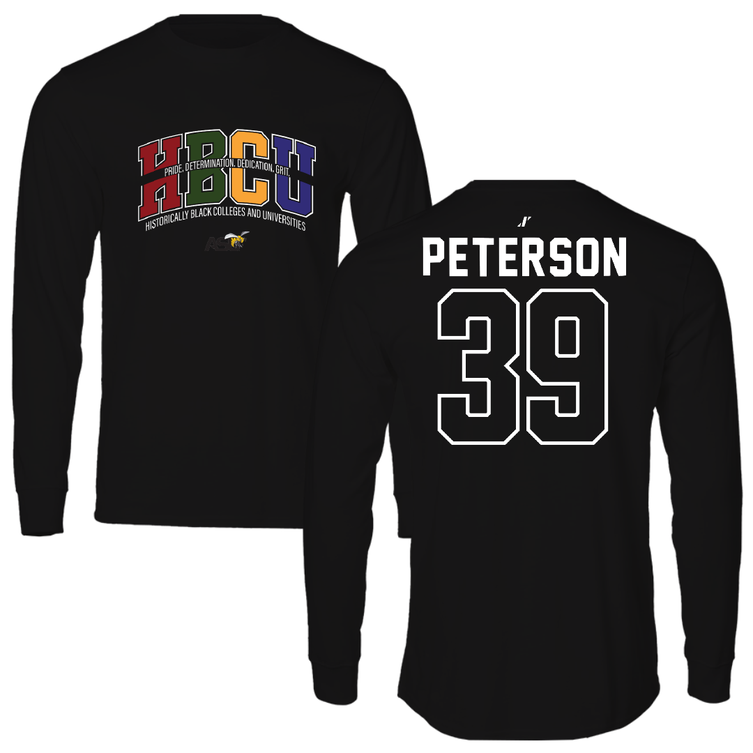 Alabama State University Baseball Black HBCU Performance Long Sleeve - #39 Joshua Peterson