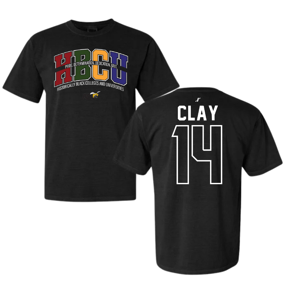 Alabama State University Volleyball Black HBCU Comfort Colors Tee - #14 Kamrynn Clay