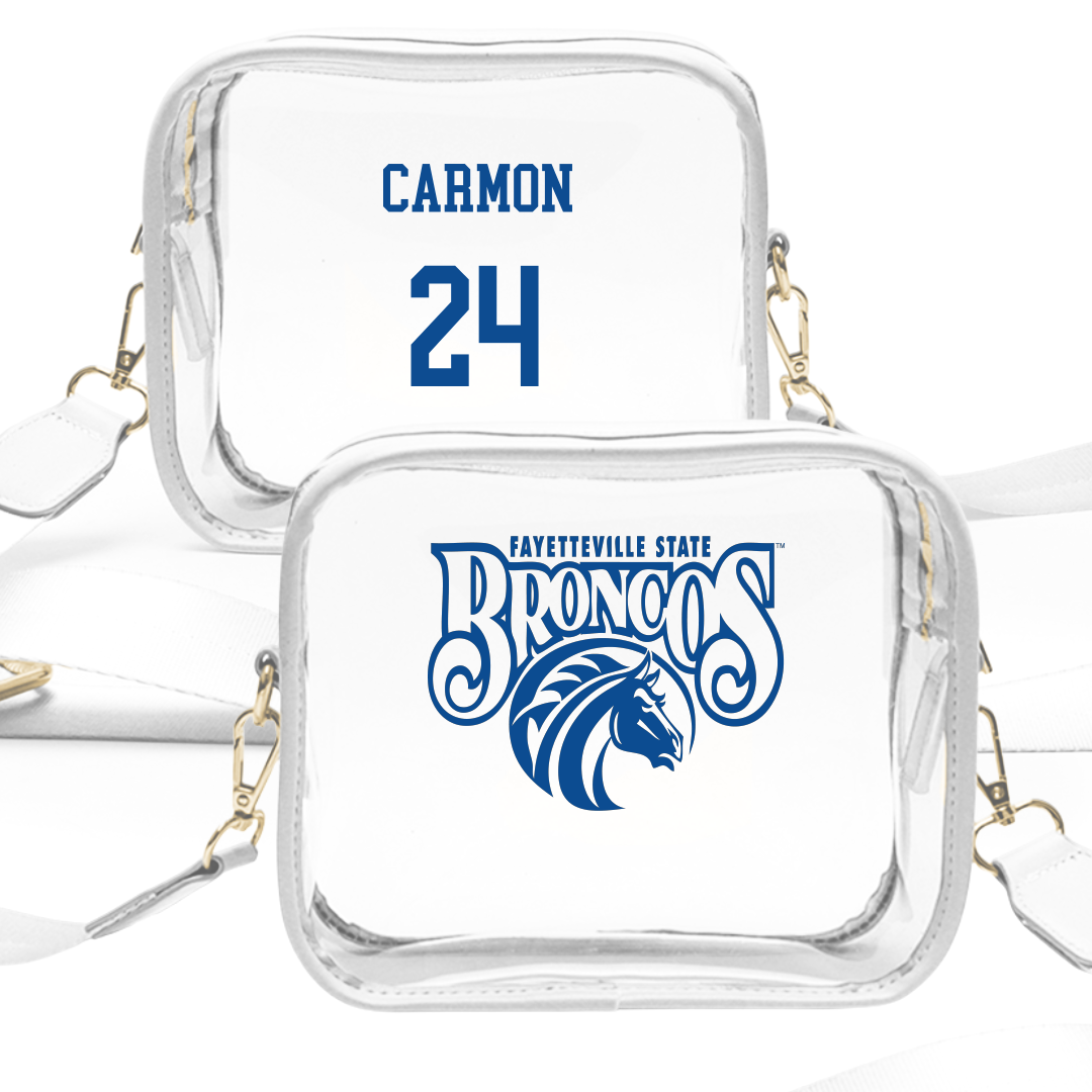 Fayetteville State University Basketball (W) White Clear Stadium Bag - #24 Kelis Carmon