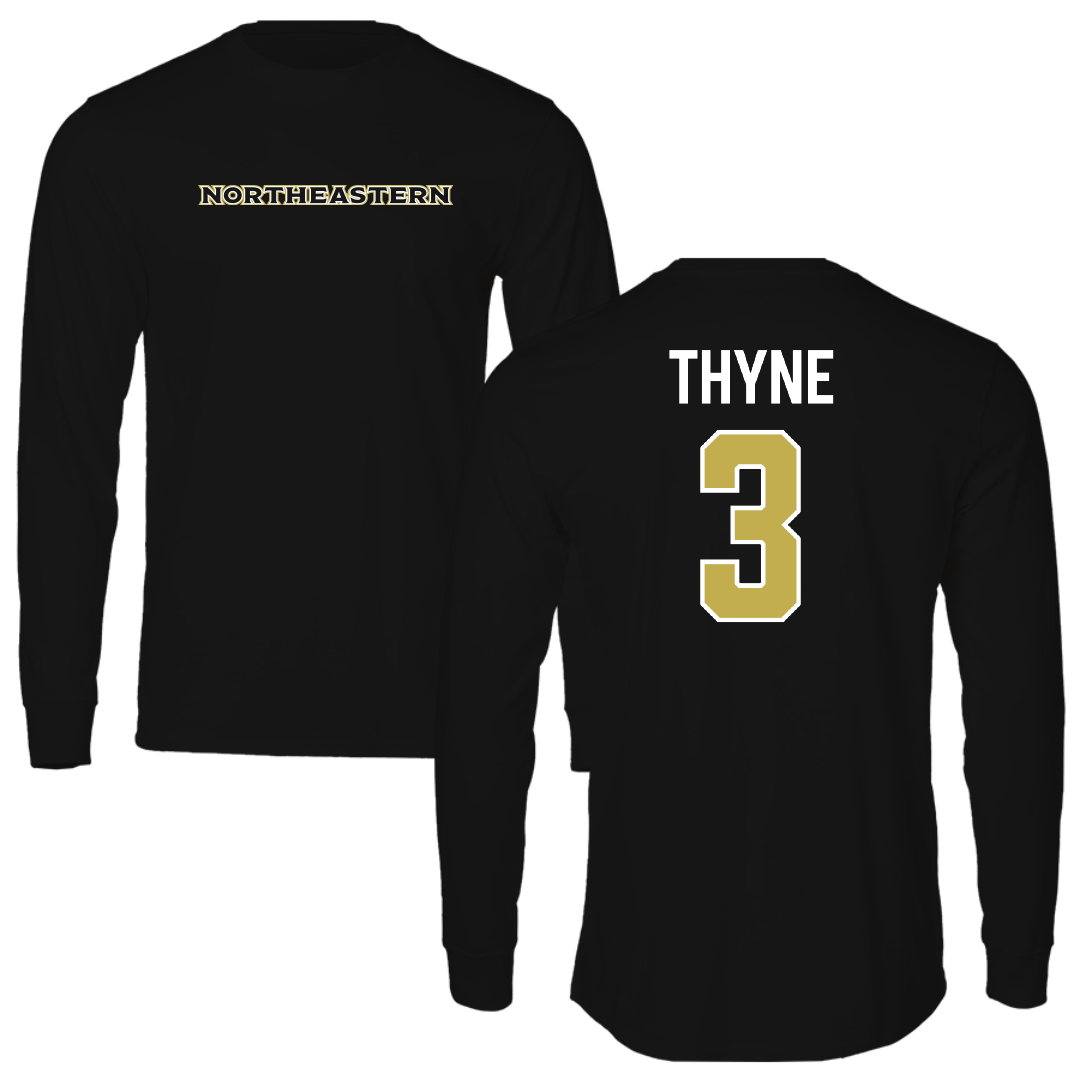Northeastern Junior College Basketball (M) Black Performance Long Sleeve - #3 Ethan Thyne
