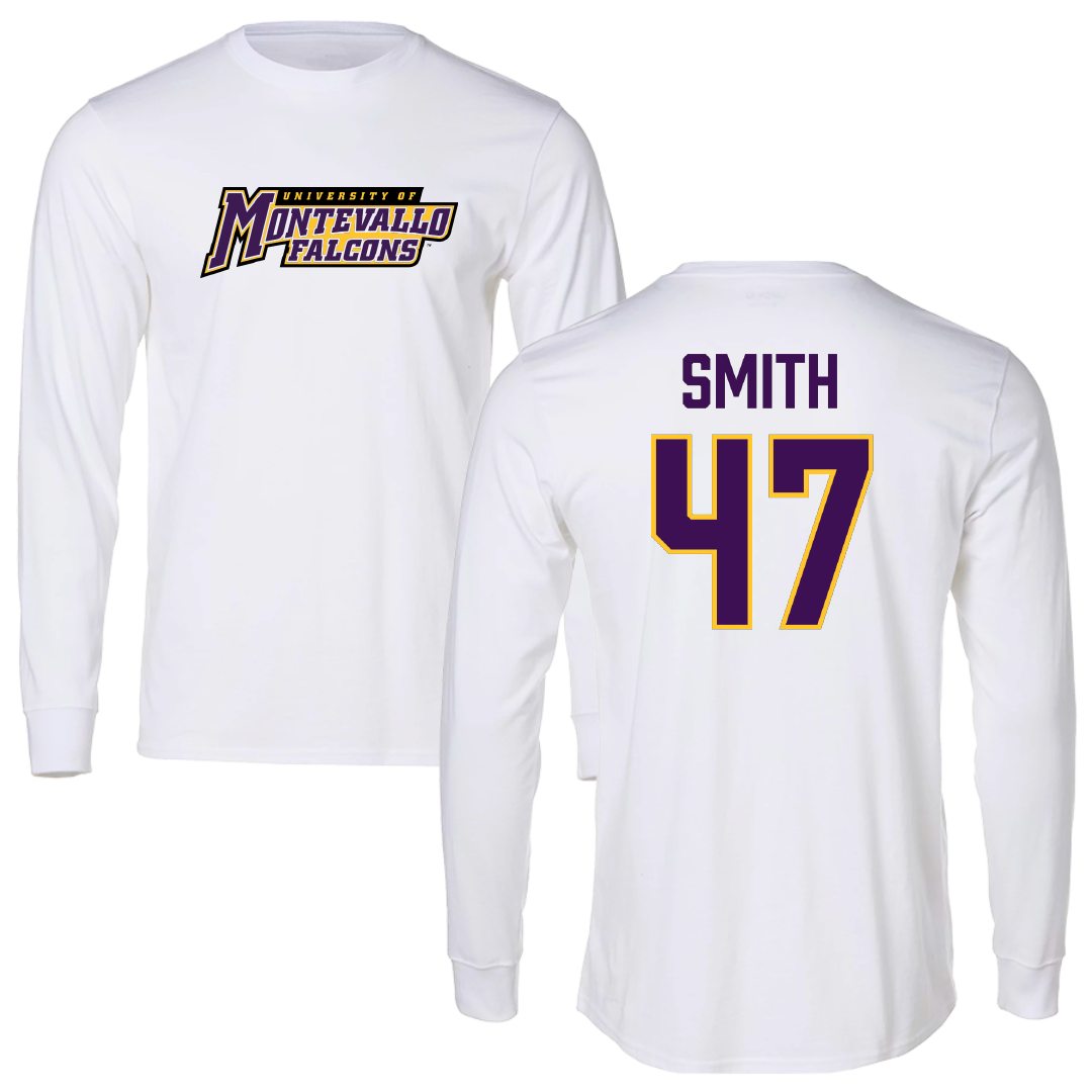 University of Montevallo Lacrosse White Performance Long Sleeve - #47 Kale Smith