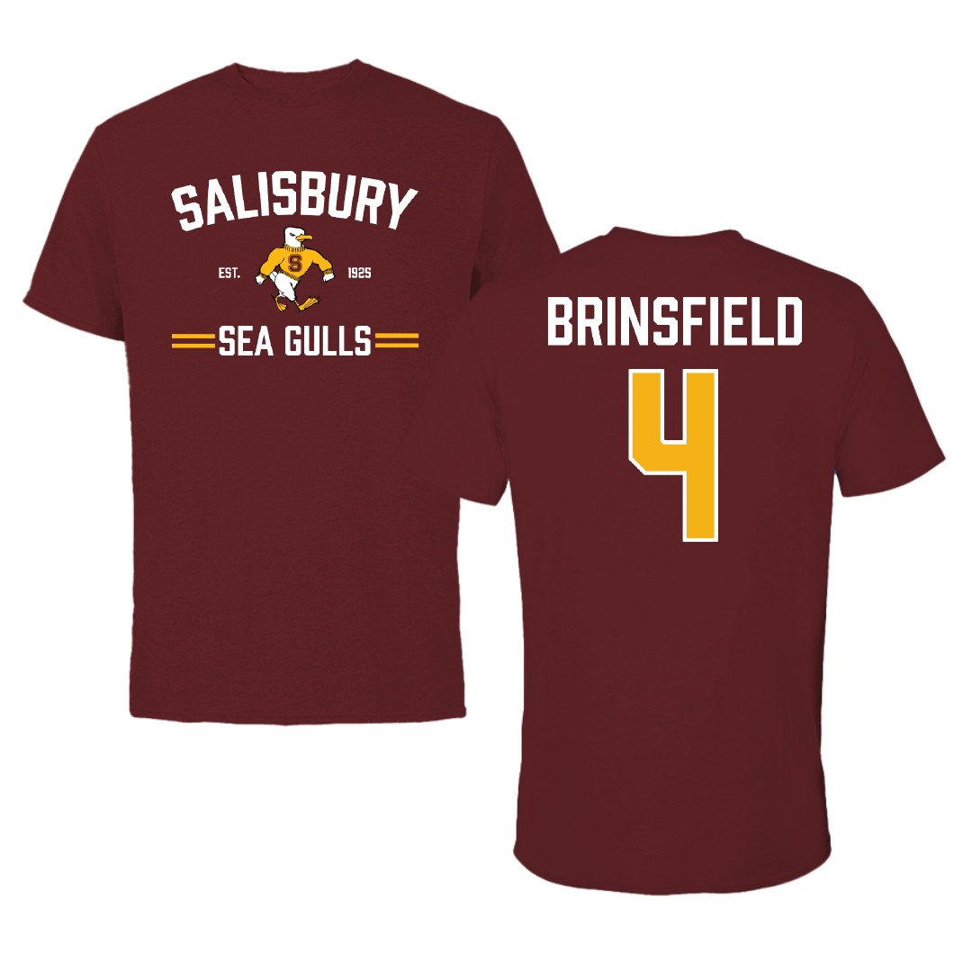 Salisbury University Baseball Maroon General Tee - #4 Aidan Brinsfield