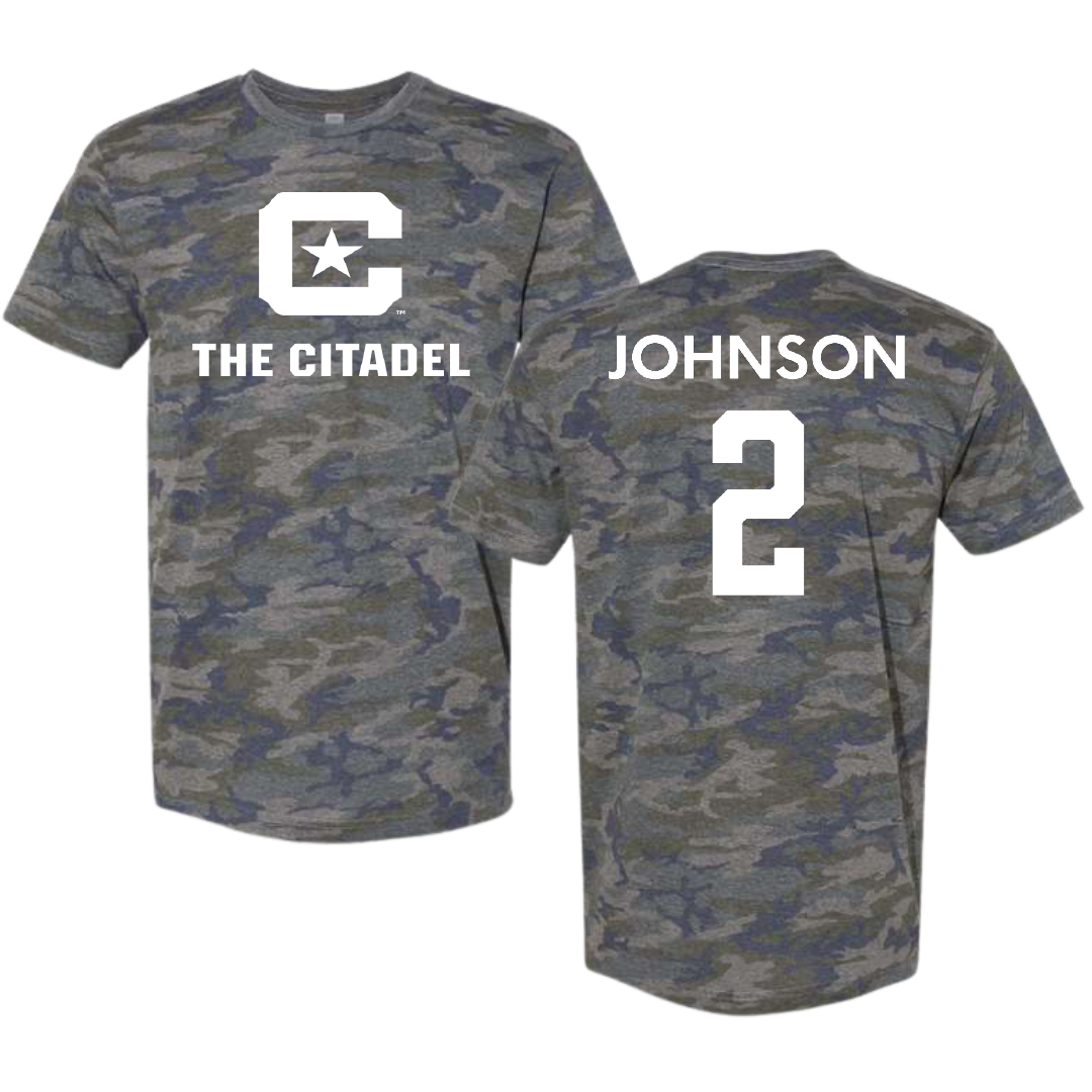 The Citadel Football Vintage Camo Tee - #2 Garrison Johnson