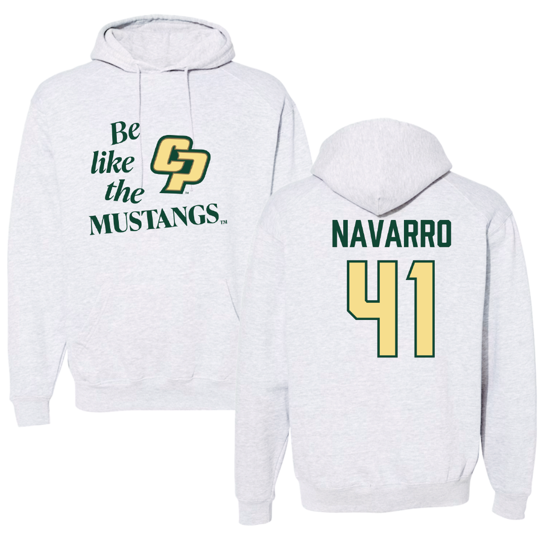 Cal Poly Football Light Gray Be Like Us Hoodie - #41 Anthony Navarro
