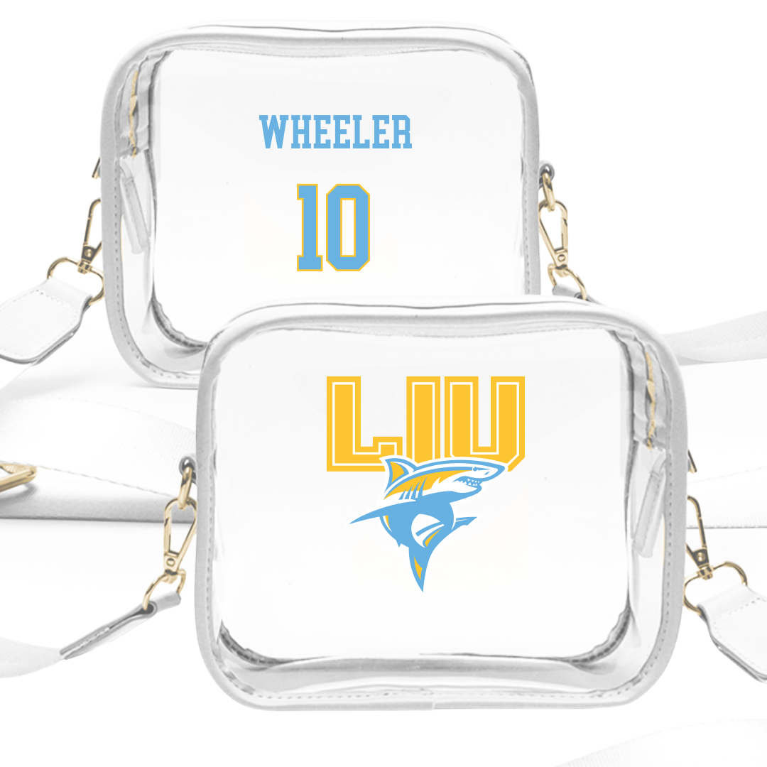 Long Island University Soccer (M) White Clear Stadium Bag - #10 Londell Wheeler
