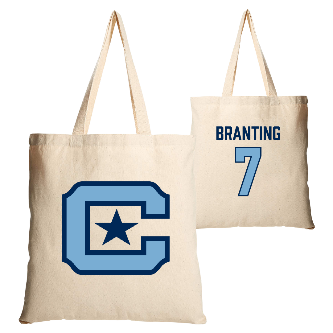 The Citadel Football Tan Canvas Tote Bag - #7 Logan Branting