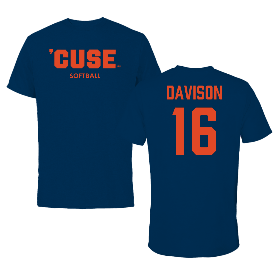 Syracuse University Softball Navy Tee - #16 Taylor Davison
