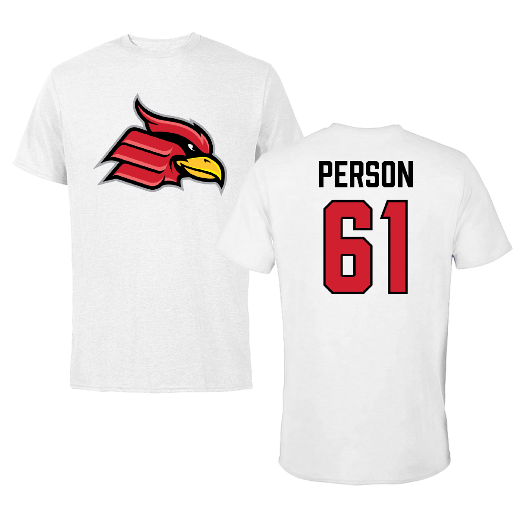 Wheeling University Football White Tee - #61 Noah Person