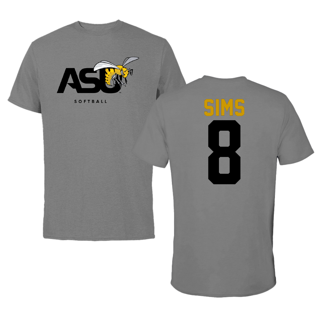 Alabama State University Softball Dark Gray Tee - #8 Talee Sims