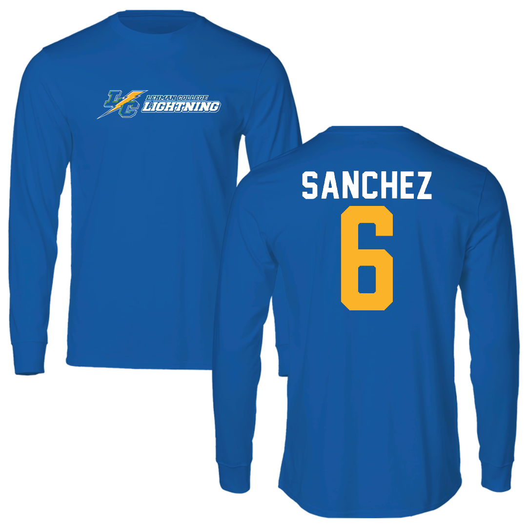 Lehman College Softball Blue Long Sleeve - #6 Patria Sanchez