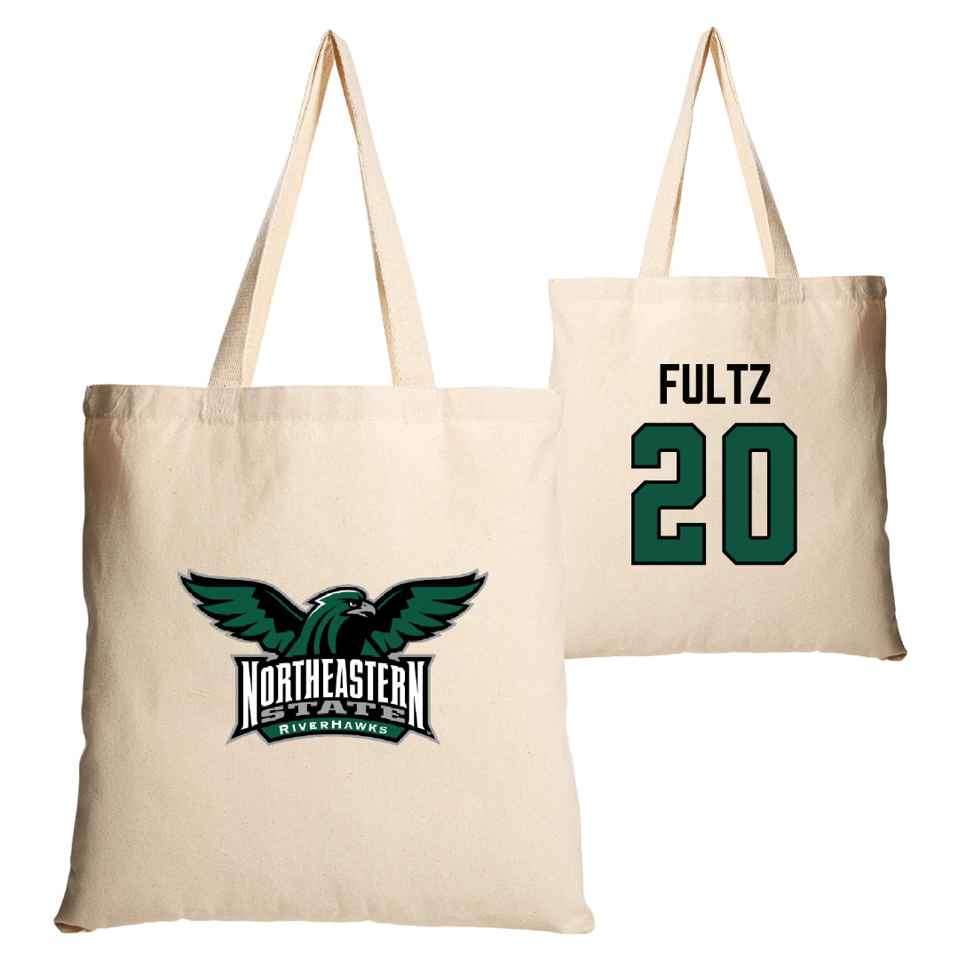 Northeastern State University Softball Tan Canvas Tote Bag - #20 Megan Fultz