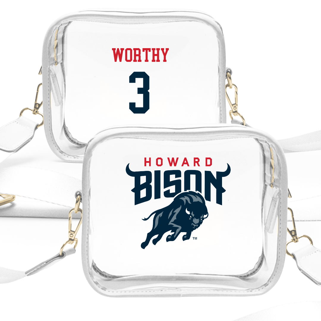 Howard University Softball White Clear Stadium Bag - #3 Bianca Worthy