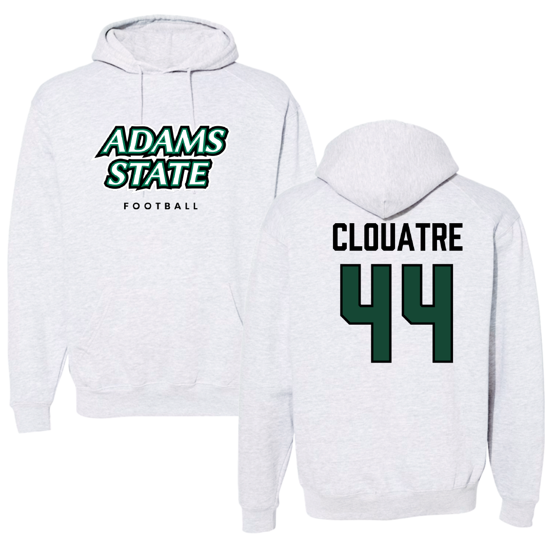Adams State University Football Gray Block Hoodie - #44 Anthony Clouatre