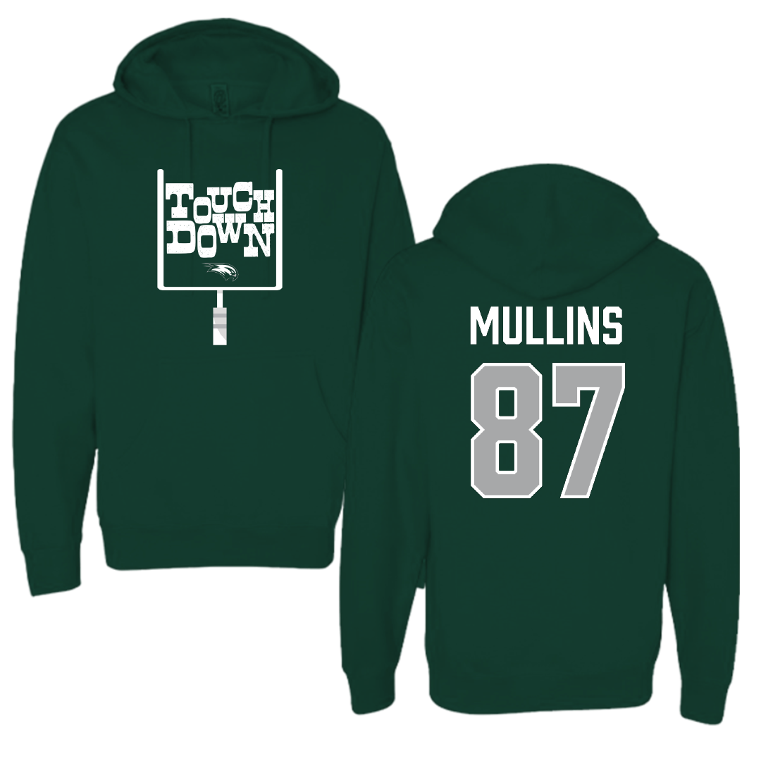 Wagner College Football Forest Green Touchdown Hoodie - #87 Matthews Mullins