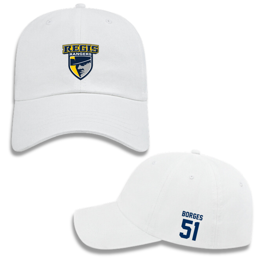 Regis University (Colorado) Baseball White Hat - #51 Carson Borges