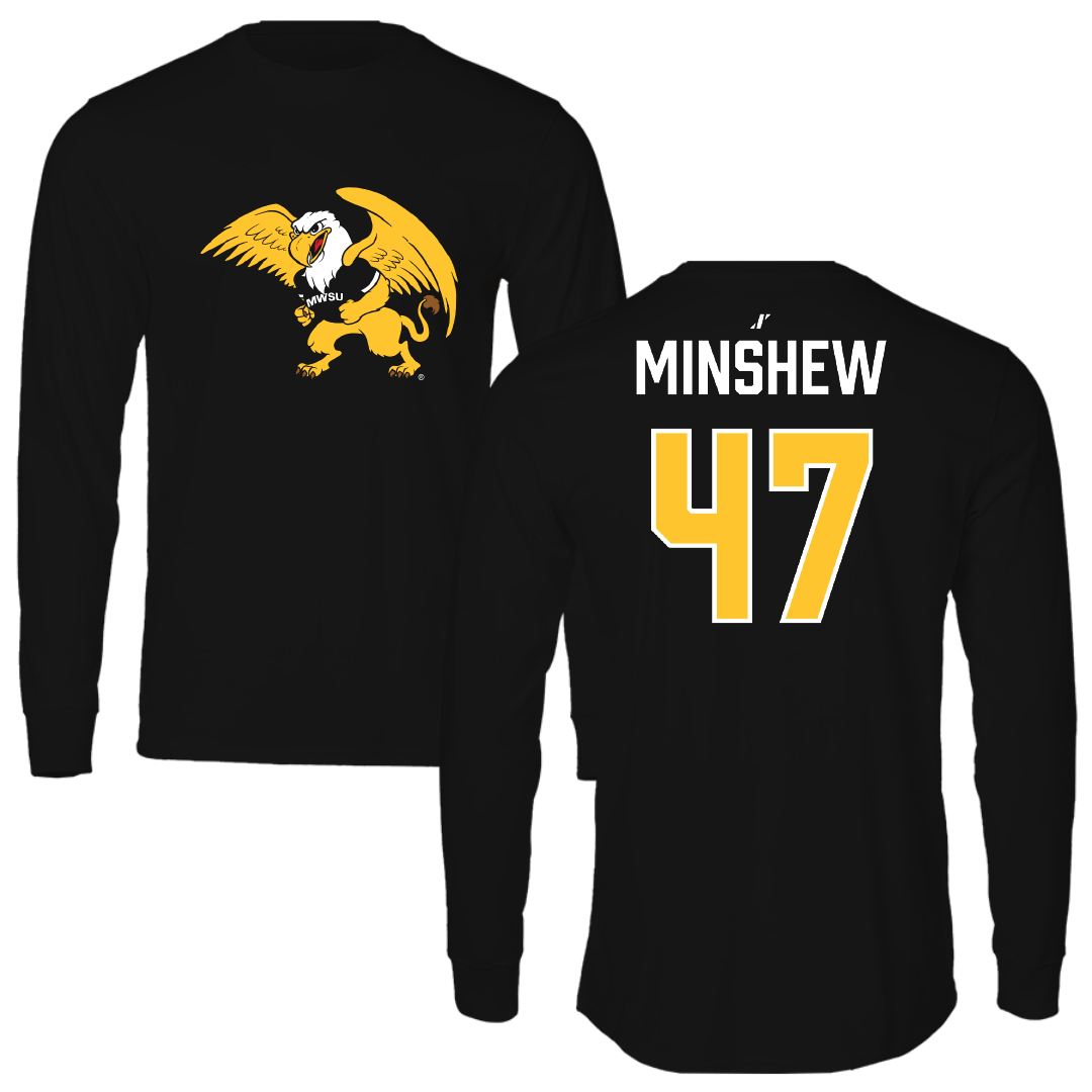Missouri Western State University Baseball Black Long Sleeve - #47 Lawson Minshew