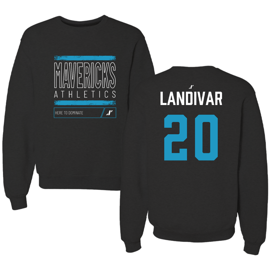 Mercy University Soccer (M) Black Dominate Crewneck - #20 Marcos Landivar