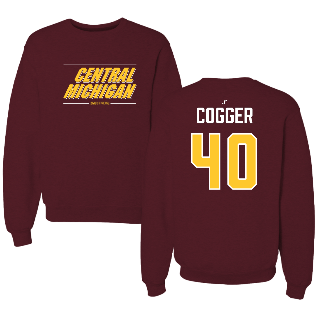 Central Michigan University Field Hockey Maroon General Crewneck - #40 Ashley Cogger