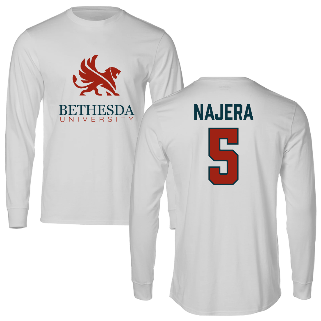 Bethesda University Baseball Light Gray Performance Long Sleeve - #5 Jake Najera