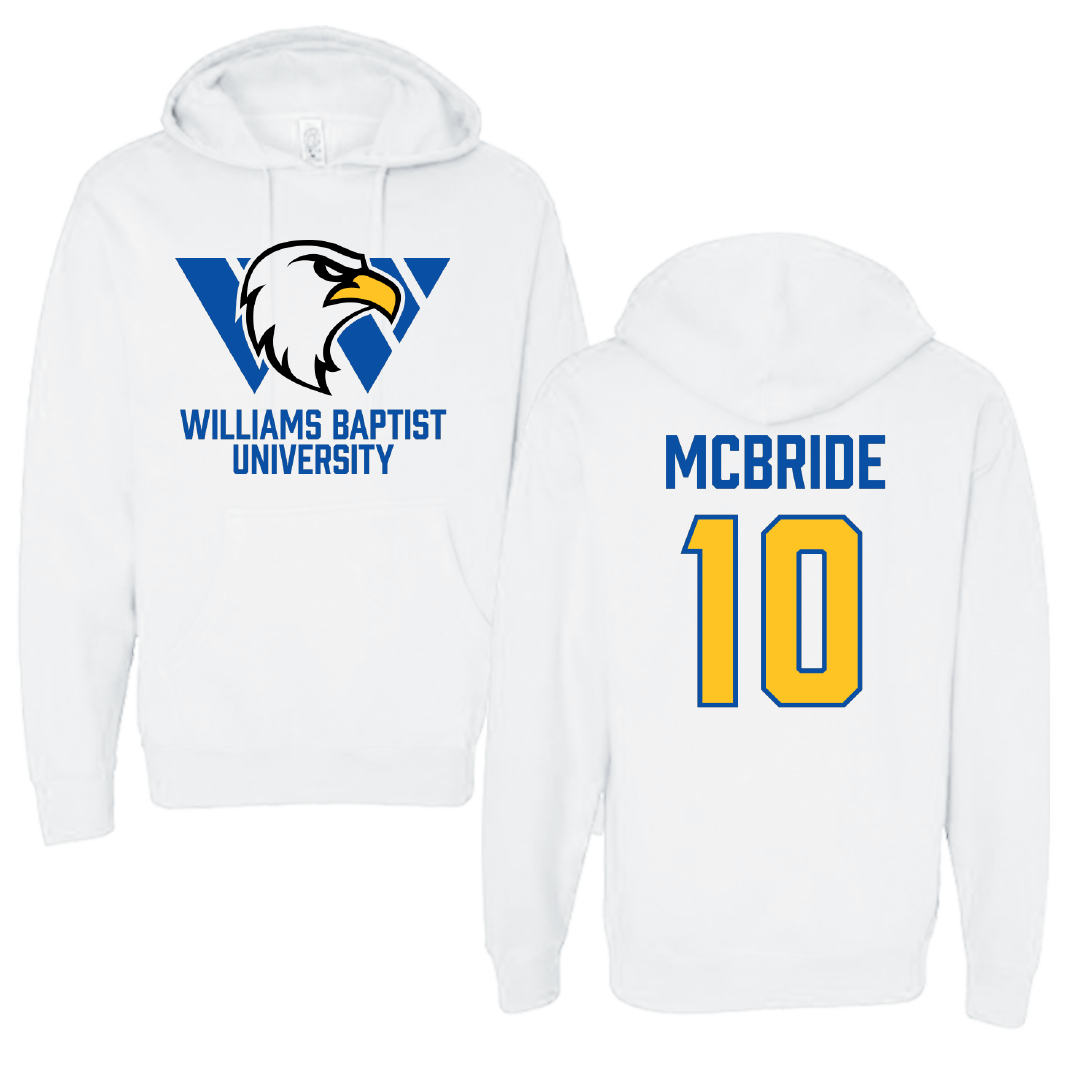 Williams Baptist University Softball White Hoodie - #10 Megan McBride