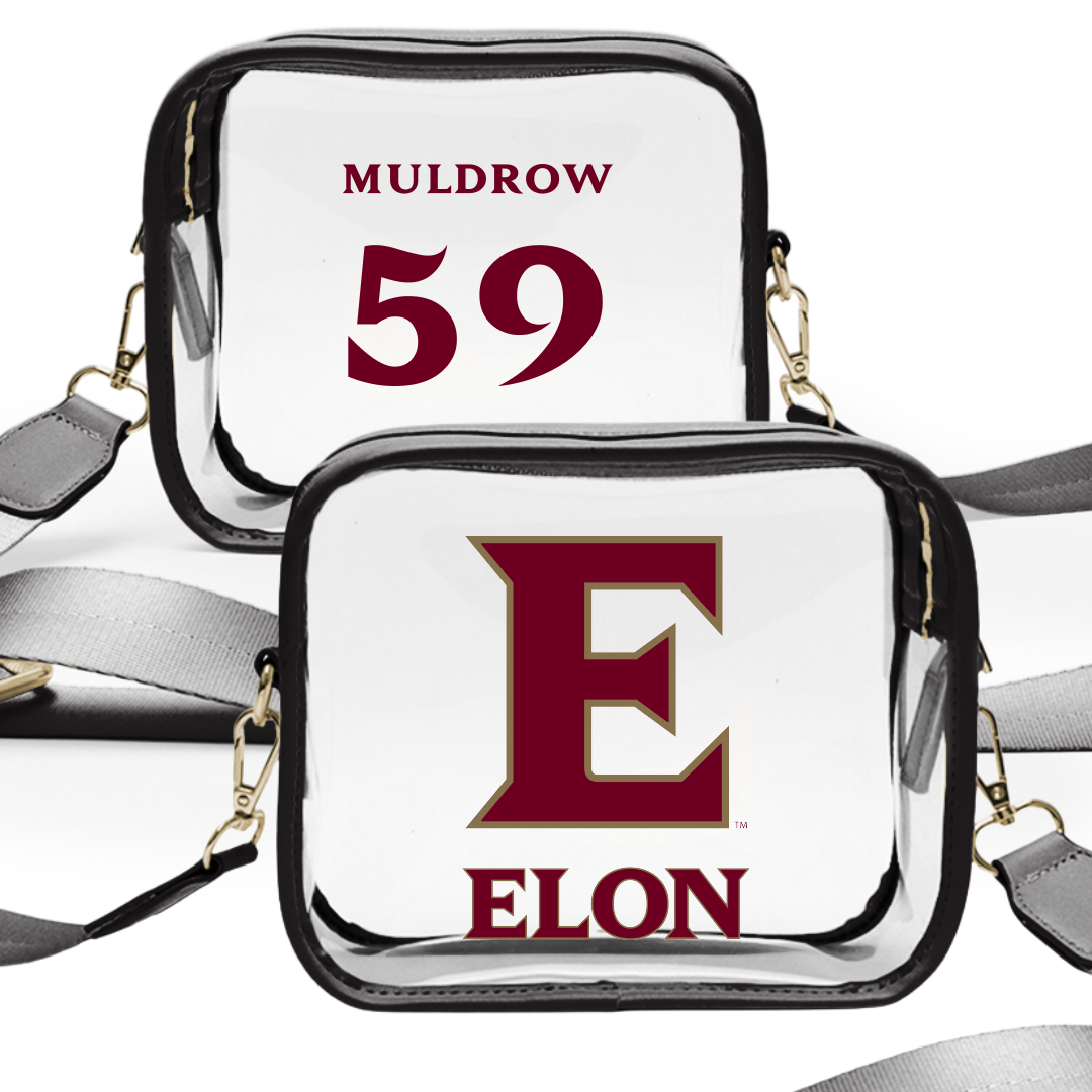 Elon University Football Black Clear Stadium Bag - #59 Michael Muldrow