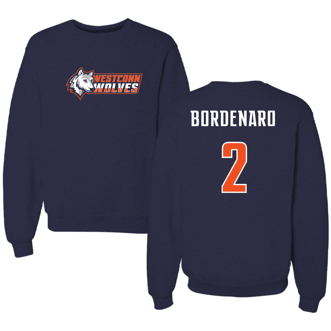 Western Connecticut State University Softball Navy Crewneck - #2 Olivia Bordenaro