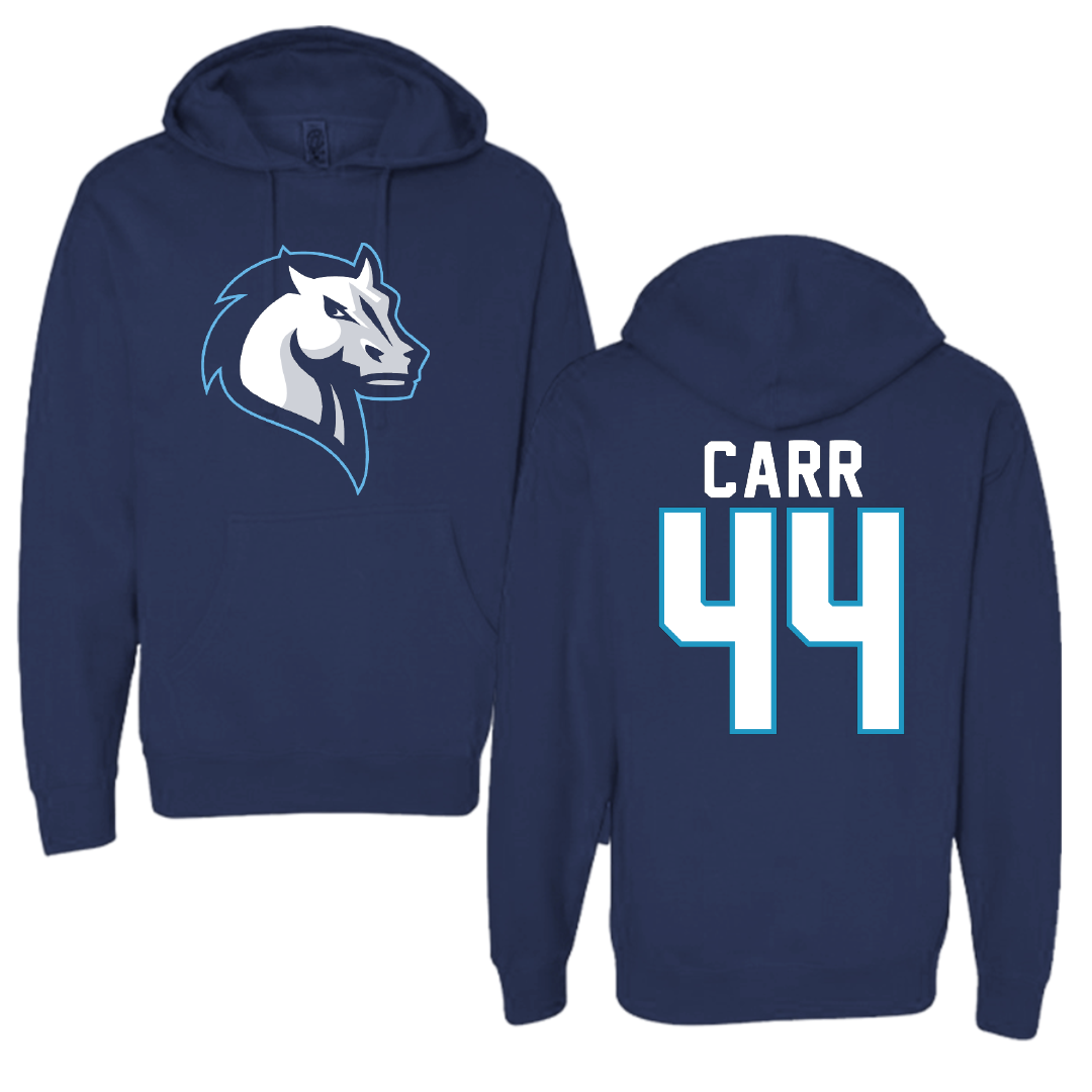 Mercy University Lacrosse Navy Hoodie - #44 Tomas Carr