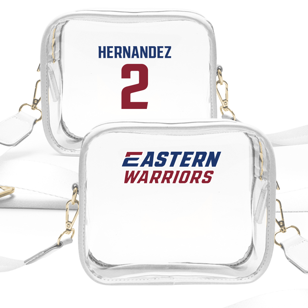 Eastern Connecticut State University Baseball White Clear Stadium Bag - #2 Michael Hernandez
