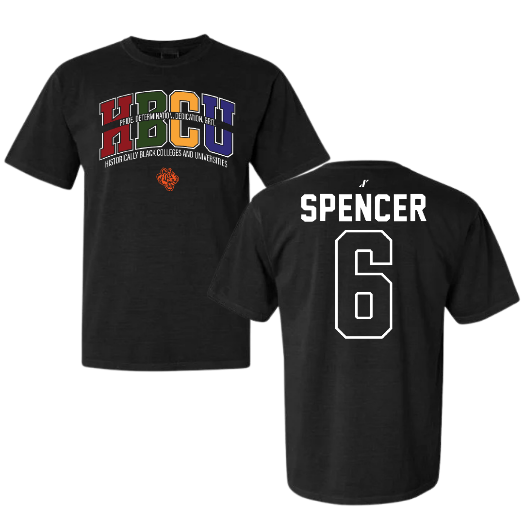 Savannah State University Baseball Black HBCU Comfort Colors Tee - #6 Kendal Spencer